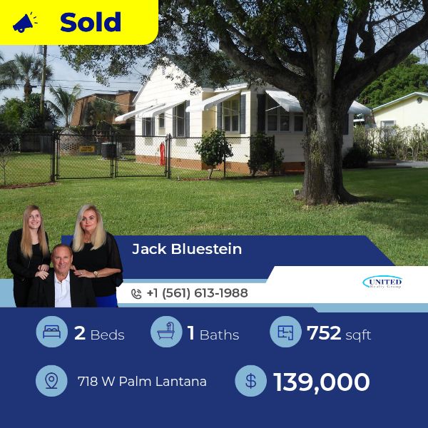 This SingleFamilyResidence at 718 West Palm Lantana has just been sold