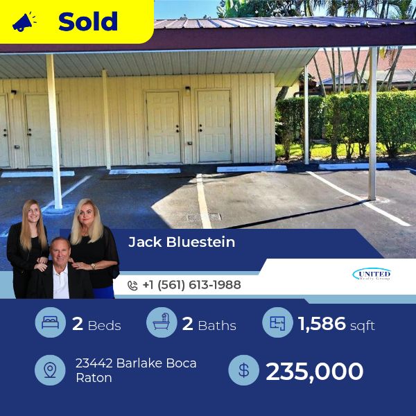 This SingleFamilyResidence at 23 442 Barlake Boca Raton has just been sold